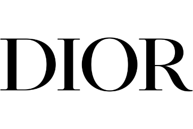 Dior-Logo in klassischer schwarzer Schrift auf hellem Hintergrund, Symbol für Luxus und Eleganz