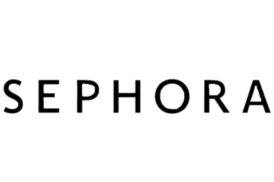 Sephora-Logo in schwarzer Schrift auf hellem Hintergrund.