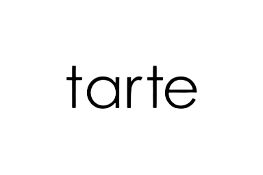 Logo von Tarte Cosmetics, einfacher schwarzer Text auf weißem Hintergrund
